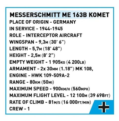 Klocki messerschmitt me 163b komet 543 elementów