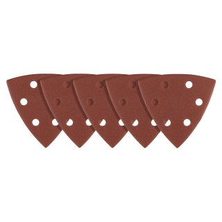 Papiery ścierne delta na rzep 93 x 93 mm, P60, 5 szt., z 6 otworami