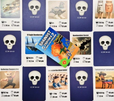 Gra rodzinna gra karciana brainrot - zadymka (crocodillo, tralalero, tsung tsung i inni)