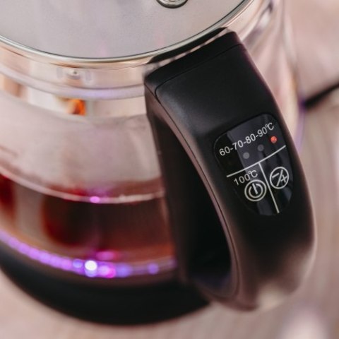AD 1299 black Czajnik szklany 1,5 l z zaparzaczem i regulacją temperatury | 1,5 l | led | 60?100°c |