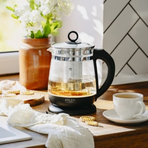 AD 1299 black Czajnik szklany 1,5 l z zaparzaczem i regulacją temperatury | 1,5 l | led | 60?100°c |