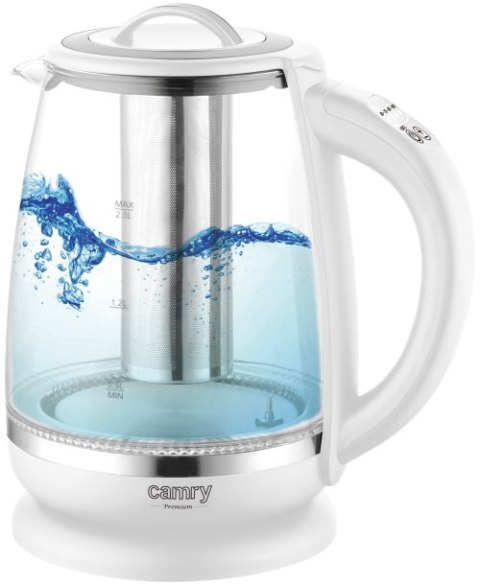 CR 1290 white Czajnik szklany 2,0 l z zaparzaczem oraz regulacją temp.| 60?100°c |