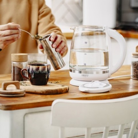 CR 1290 white Czajnik szklany 2,0 l z zaparzaczem oraz regulacją temp.| 60?100°c |