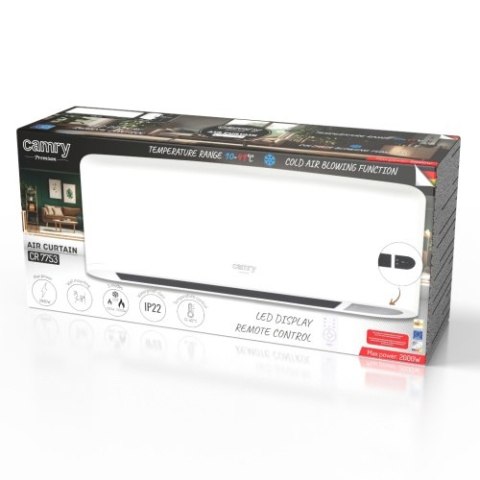CR 7753 Kurtyna powietrzna z wyświetlaczem led | montaż ścienny | pilot zdalnego sterowania