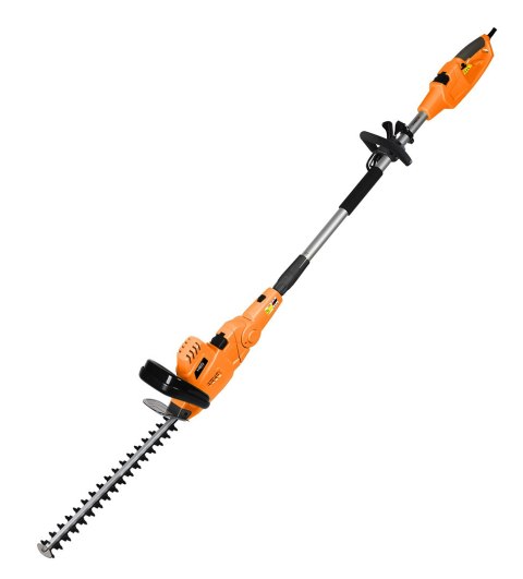 Urządzenie ogrodowe 2w1 z wysięgnikiem: pilarka łańcuchowa 750W 250mm+nożyce do żywopłotu 550W 460mm