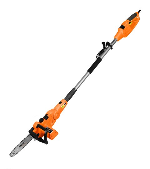 Urządzenie ogrodowe 2w1 z wysięgnikiem: pilarka łańcuchowa 750W 250mm+nożyce do żywopłotu 550W 460mm