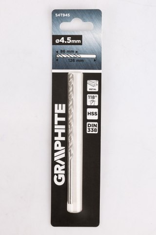 Wiertło do metalu HSS, DIN 340, 4.5 mm