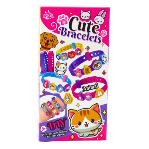 Zestaw Bransoletek DIY Zawieszki Zwierzątka 4 Bransoletki Regulowane