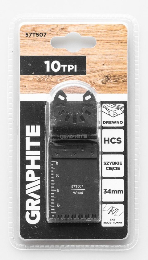 Brzeszczot do urządzenia wielofunkcyjnego, do cięcia wgłębnego, 10TPI, HCS, 34 mm
