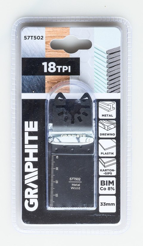 Brzeszczot do urządzenia wielofunkcyjnego, do cięcia wgłębnego, BIM Co 8%, 33 mm