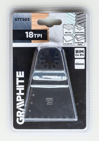 Brzeszczot do urządzenia wielofunkcyjnego, do cięcia wgłębnego, BIM Co 8%, 65 mm