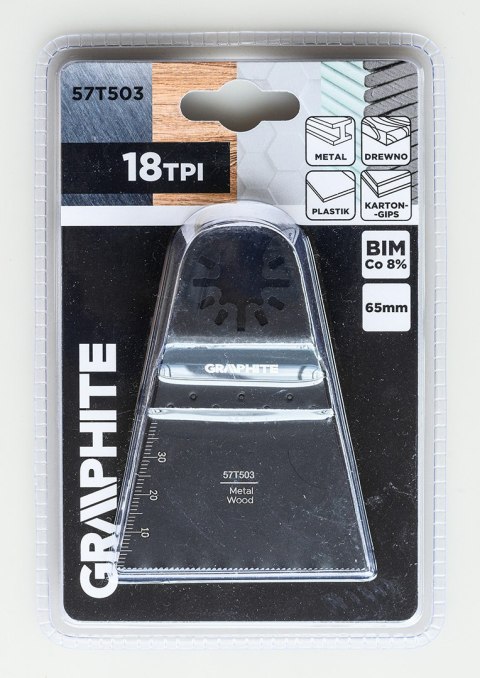 Brzeszczot do urządzenia wielofunkcyjnego, do cięcia wgłębnego, BIM Co 8%, 65 mm