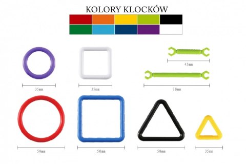 Klocki patyczki 360 elementów w pudełku Klocki patyczki 360 elementów w pudełku