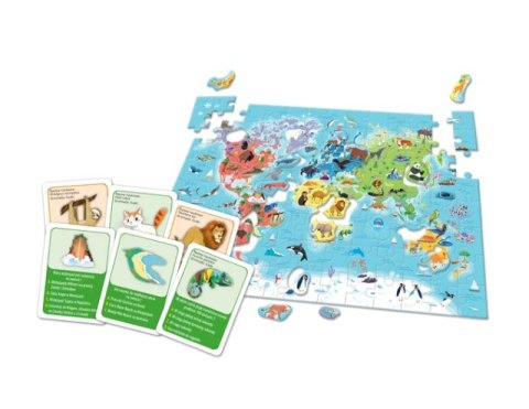 Gra edukacyjna Puzzle Quizy Zwierzęta Odkrywamy Świat Uczę się Bawiąc Język Polski Clementoni 50779 Gra edukacyjna Puzzle Quizy Zwierzęta Odkrywamy Świat Uczę się Bawiąc Język Polski Clementoni 50779