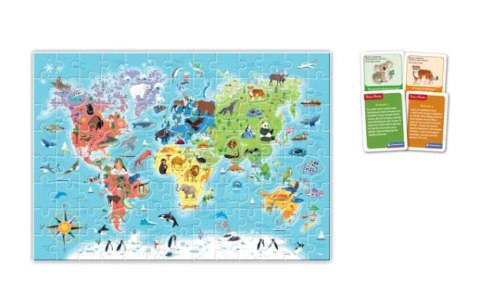 Gra edukacyjna Puzzle Quizy Zwierzęta Odkrywamy Świat Uczę się Bawiąc Język Polski Clementoni 50779 Gra edukacyjna Puzzle Quizy Zwierzęta Odkrywamy Świat Uczę się Bawiąc Język Polski Clementoni 50779