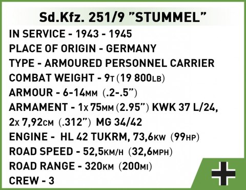 Klocki sd.kfz. 251/9 stummel