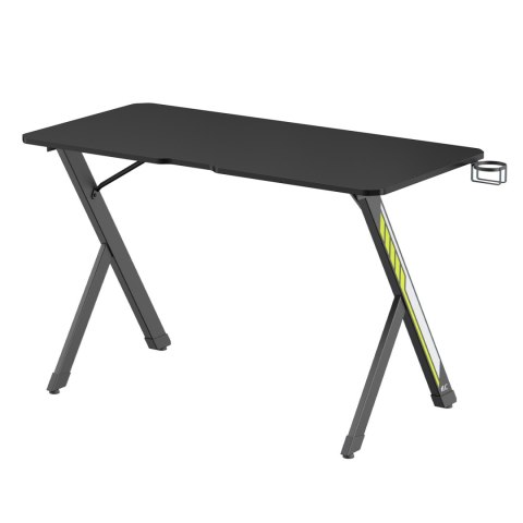 Biurko gamingowe NanoRS, czarne z uchwytem na słuchawki i kubek, max. 75kg, wymiary 1200x600x750mm, RS101