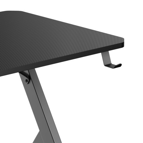 Biurko gamingowe NanoRS, czarne z uchwytem na słuchawki i kubek, max. 75kg, wymiary 1200x600x750mm, RS101