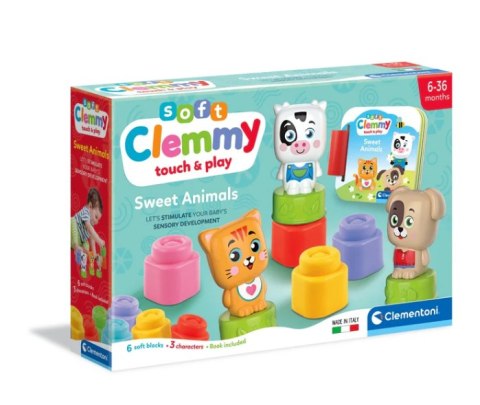 Clemmy Słodkie Zwierzaki Kotek Piesek Krówka Klocki Książeczka Clementoni 17849 Clemmy Słodkie Zwierzaki Kotek Piesek Krówka Klocki Książeczka Clementoni 17849