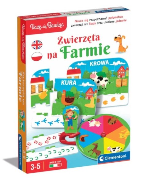 Gra edukacyjna Zwierzęta Na Farmie Uczę się Bawiąc Język Polski Clementoni 50768 Gra edukacyjna Zwierzęta Na Farmie Uczę się Bawiąc Język Polski Clementoni 50768