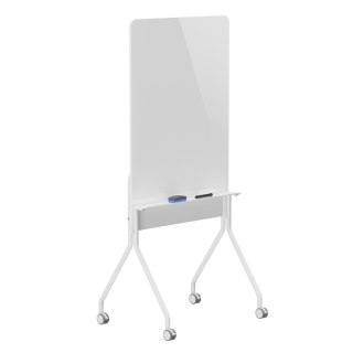 Mobilna tablica suchościeralna Ergo Office, orientacja pionowa, biała, jednostronna, z półką, wymiary tablicy 1190x790mm, ER-305