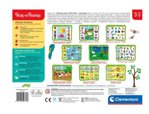 Mówiące Pióro 500 Pytań Zwierzęta Uczę się Bawiąc Język Polski Clementoni 50781 Mówiące Pióro 500 Pytań Zwierzęta Uczę się Bawiąc Język Polski Clementoni 50781