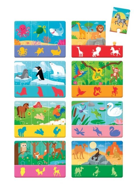 Puzzle Zwierzęta i Ich Cienie Uczę się Bawiąc Język Polski Clementoni 50762 Puzzle Zwierzęta i Ich Cienie Uczę się Bawiąc Język Polski Clementoni 50762