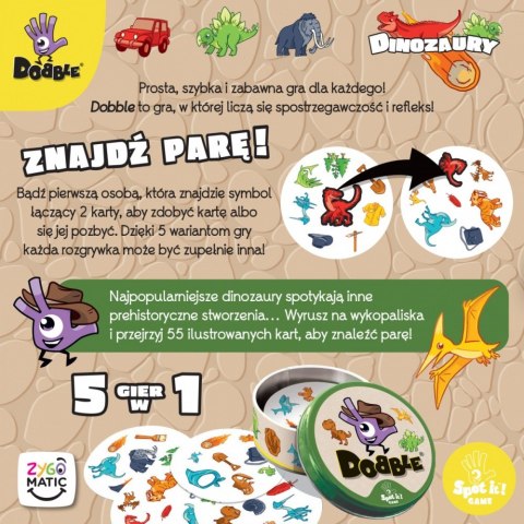 Gra dobble dinozaury