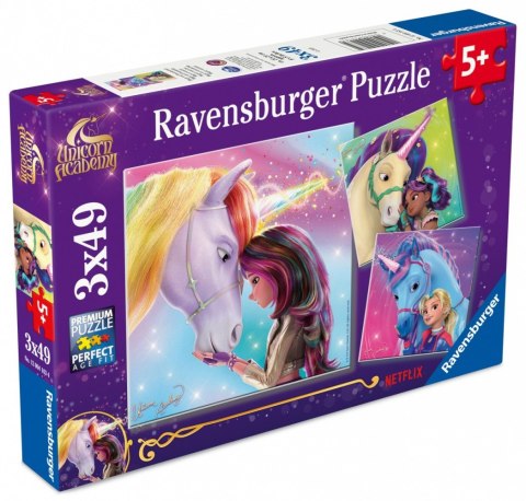 Puzzle 3x49 elementów akademia jednorożców unicorn academy