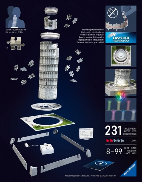 Puzzle 3d krzywa wieża w pizie Puzzle 3d krzywa wieża w pizie