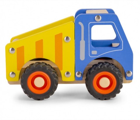 Drewniane auto z oponami wywrotka Drewniane auto z oponami wywrotka