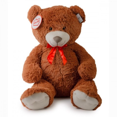 Maskotka miś brązowy z czerwoną kokardą 100 cm