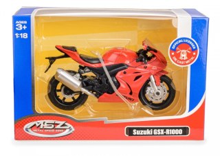 Motocykl msz 1:18 suzuki gsx-r1000 czerwony