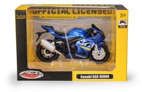Motocykl msz 1:18 suzuki gsx-r1000 niebieski Motocykl msz 1:18 suzuki gsx-r1000 niebieski