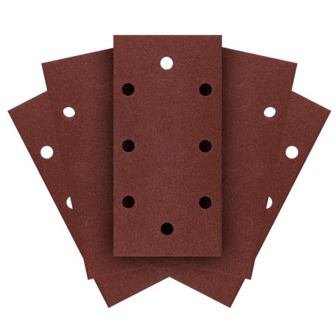 Papiery ścierne na rzep 93 x 185 mm, P120, 5 szt., z 8 otworami