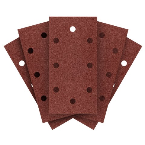 Papiery ścierne na rzep 93 x 185 mm, P80, 5 szt., z 8 otworami