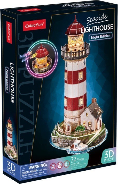 Puzzle 3d 72 elementy latarnia wersja nocna Puzzle 3d 72 elementy latarnia wersja nocna
