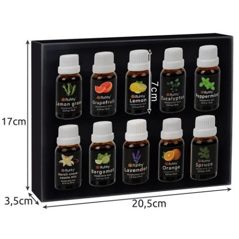 Olejki Zapachowe - zestaw 10szt. 15ml Ruhhy 21938