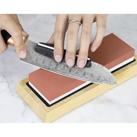 Ostrzałka do Noży Kuchennych Dłut Kamień Wodny Osełka do Ostrzenia + Pasek RUHHY 23763