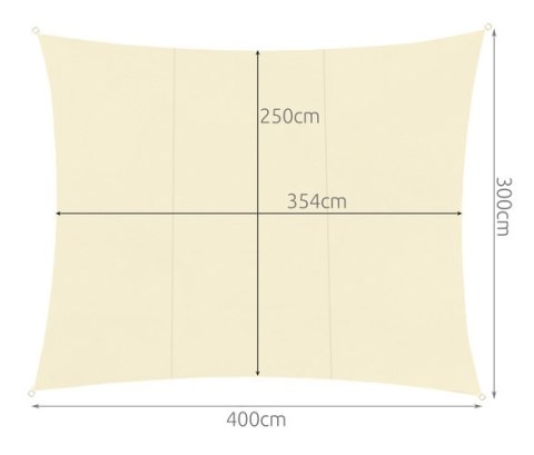 Żagiel przeciwsłoneczny 4x3m- beżowy Gardlov 23144