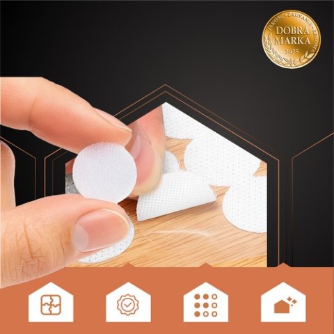 Rzep samoprzylepny 18mm 500szt. biały Ruhhy 25884