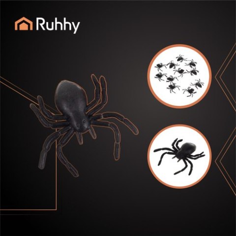 Pająki plastikowe - dekoracja - 10szt. Ruhhy 26028