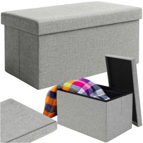 Pufa materiałowa szara 76x38x38cm Ruhhy 26131