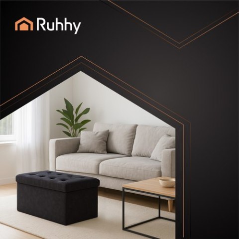 Pufa welurowa szara 76x38x38cm Ruhhy 26130