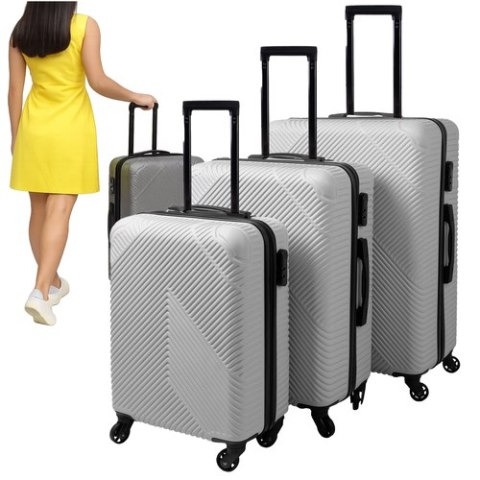 Zestaw walizek 3w1- szare Trizand 26662