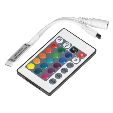 Bezprzewodowy sterownik do taśm LED RGB z pilotem, 24 przyciski, 12V, 6A, 72W