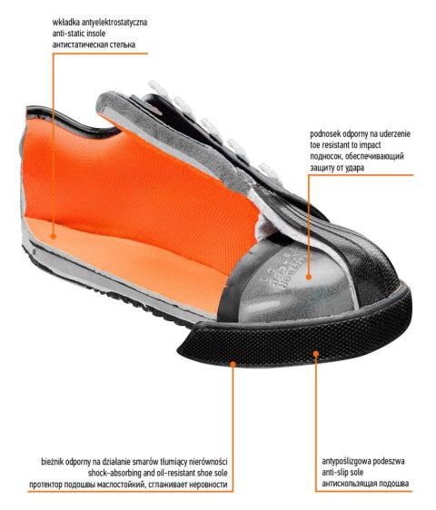 Półbuty robocze, SB FO, podnosek stalowy, rozmiar 42 Półbuty robocze, SB FO, podnosek stalowy, rozmiar 42