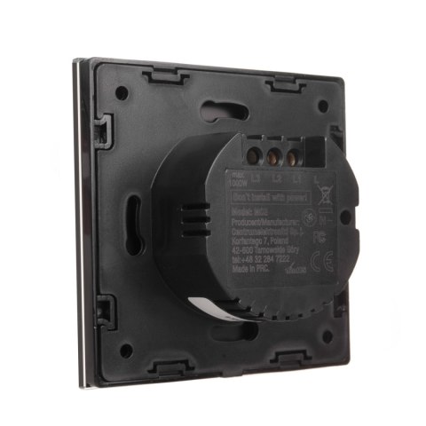 Dotykowy włącznik światła Maclean, podwójny, SMART, Tuya APP, szklany, biały z kwadratowym podśw. przycisku, 86x86mm, MCE717W