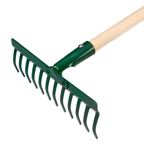 Grabie uniwersalne proste, 12 zębów, głowica nitowana, trzonek drewniany Grabie uniwersalne proste, 12 zębów, głowica nitowana, trzonek drewniany