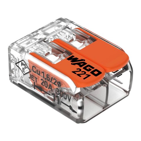 Złączka Wago 2-torowa, model: 221-412, od 0,20-4,00mm?, 10 szt